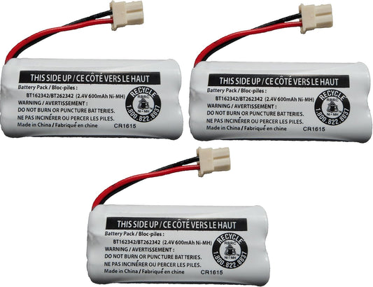 Replacement Battery BT162342 / BT262342 for Vtech AT&T Cordless Telephones CS6114 CS6419 CS6719 EL52300 CL80111 (3-Pack)
